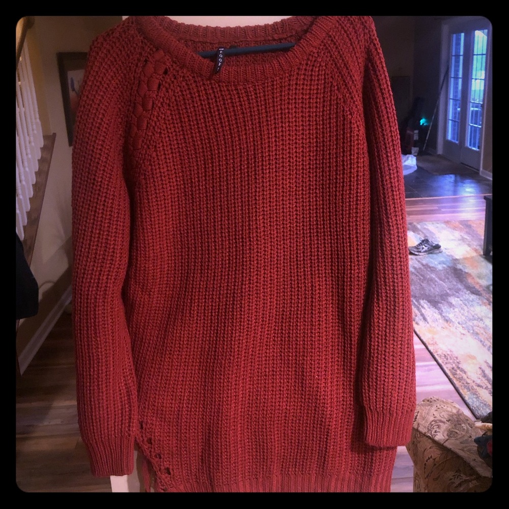 Super Comfy Poof! Red Knitted Sweater Dress